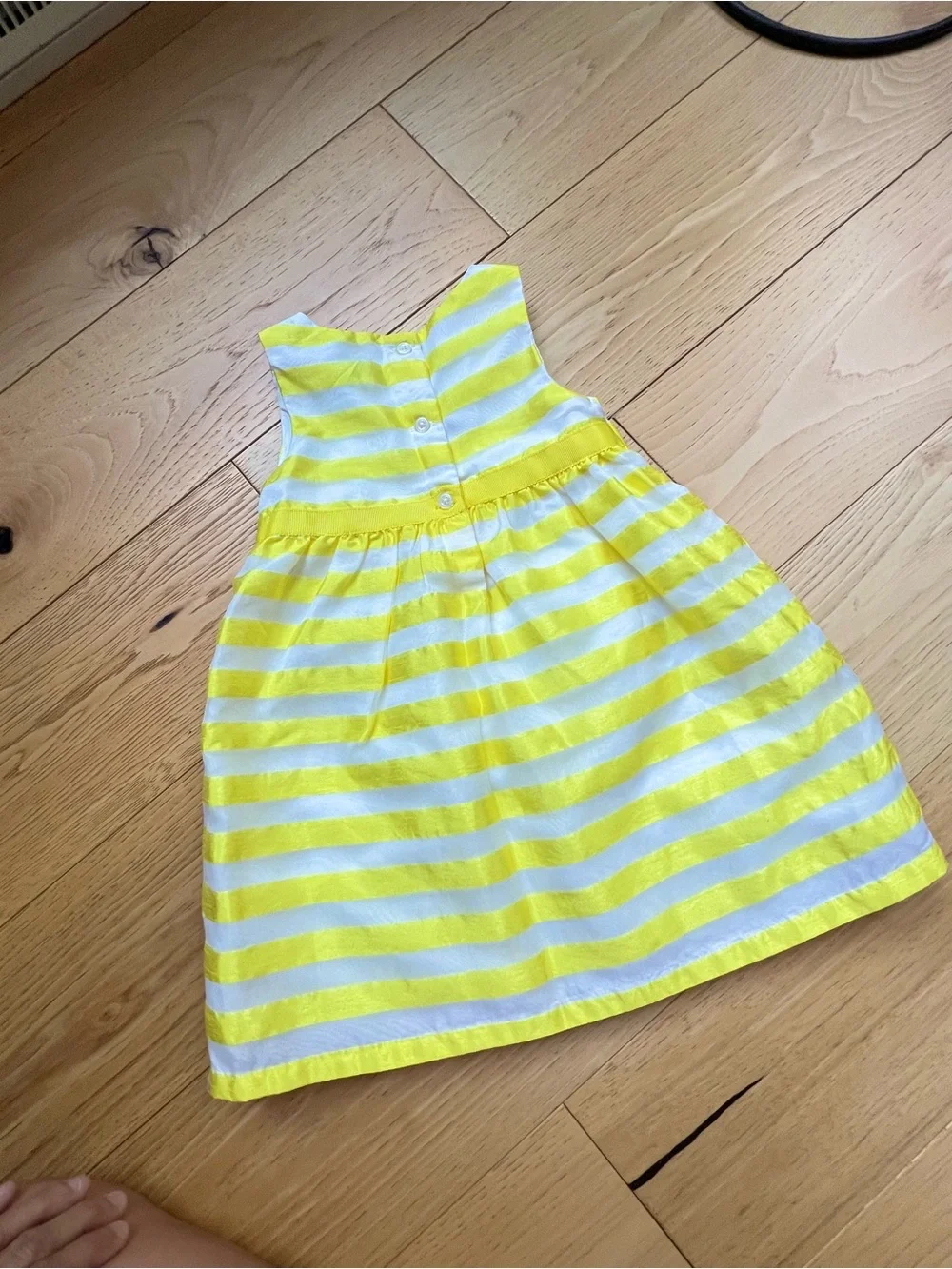 🎉5/$20🎉 GYMBOREE Lemon Yellow and White Striped Bow-Accent Dress